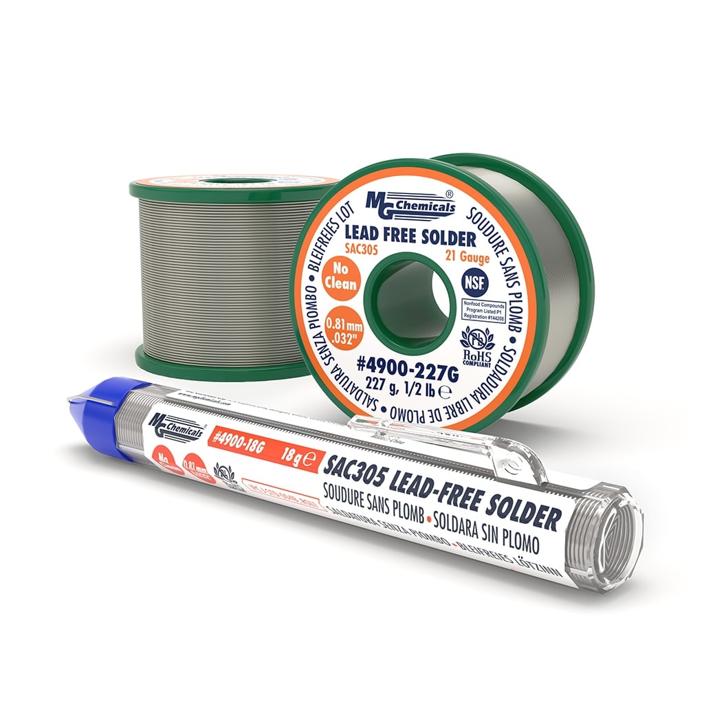 SAC305 .032-Inch SRA Soldering Products WBNCSAC32 Lead Free No-Clean Flux Core Silver Solder 1-Pound Spool